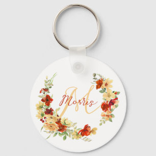 Porte-clés Fleurs d'automne personnalisées