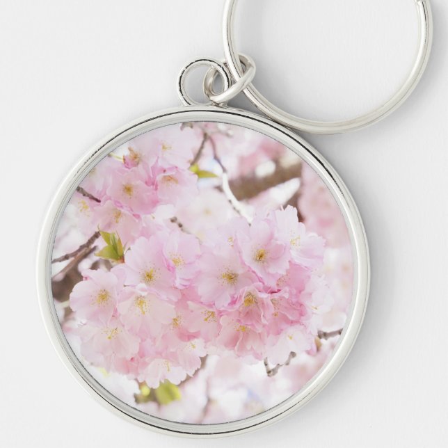 Porte-clés Fleurs de cerisier roses d'arbre (Devant)