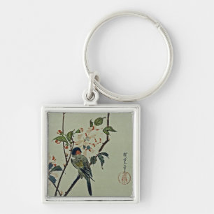Porte-clés Fleurs de cerisiers et petits oiseaux