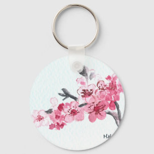 Porte-clés Fleurs de cerisiers roses