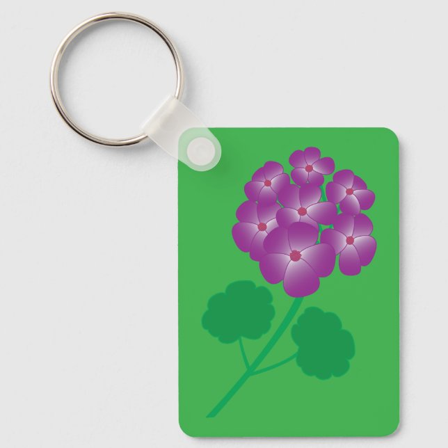 Porte-clés Fleurs de géranium (Recto)