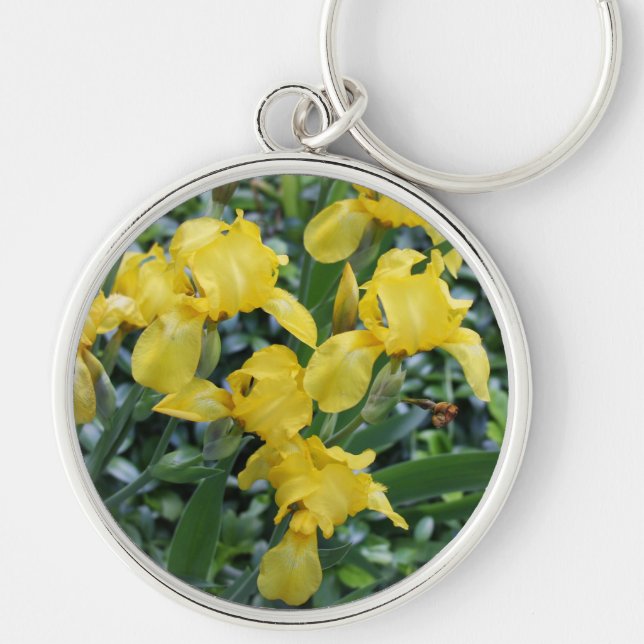 Porte-clés Fleurs de Iris Jaunes (Devant)