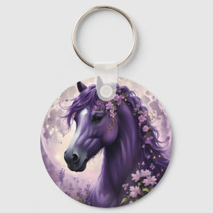 Porte-clés Fleurs de lune de cheval pourpres, Imaginaire