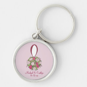 Porte-clés Fleurs de mariage personnalisées Rose Bouquet Port