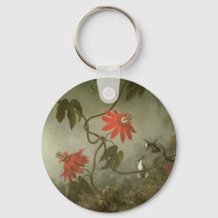 Porte-clés Fleurs de passion et colibris par Martin J Heade