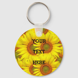 Porte-clés Fleurs de soleil Rustique Floral été Mariage Jaune