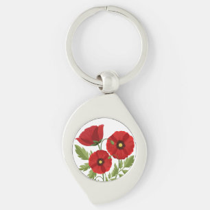 Porte-clés Fleurs d'été joyeuses floraison de pavot