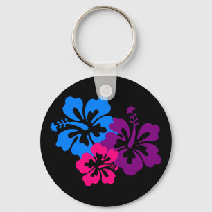 Porte-clés Fleurs d'Hibiscus tropicaux aux couleurs vives