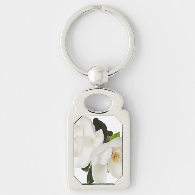 Porte-clés Fleurs florales des Magnolias blancs (Devant)