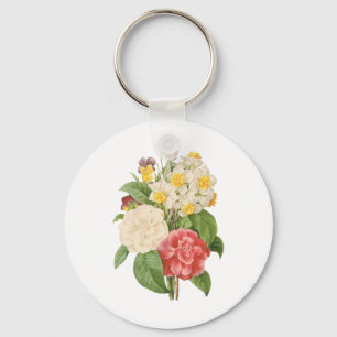 Porte-clés Fleurs Florales Vintage Camélia Jonquille par Redo