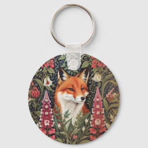 Porte-clés Fleurs Fox et Foxglove William Morris Inspiré