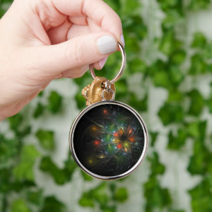 Porte-clés Fleurs imaginaires fractales douces et tendres