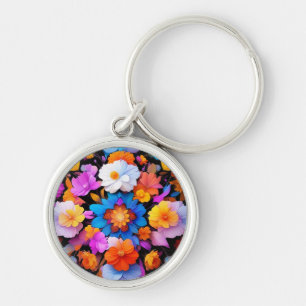 Porte-clés Fleurs multicolores Motif-68577