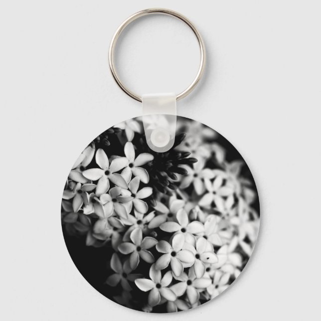 Porte-clés fleurs noires et blanches (Recto)