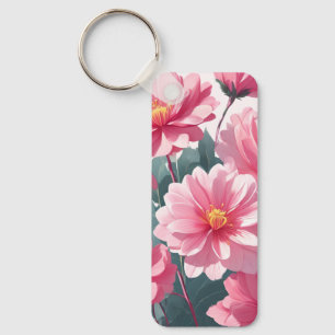 Porte-clés Fleurs roses