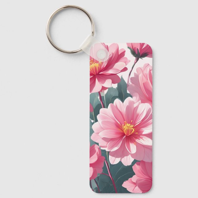 Porte-clés Fleurs roses (Recto)