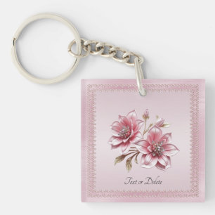 Porte-clés Fleurs Roses Modernes