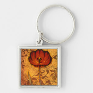 Porte-clés Fleurs rouges I
