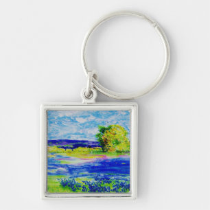Porte-clés fleurs sauvages bluebonnet