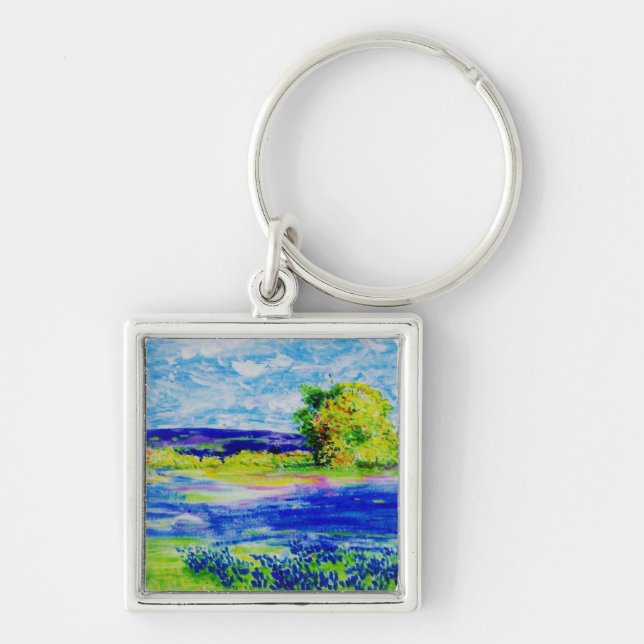 Porte-clés fleurs sauvages bluebonnet (Devant)
