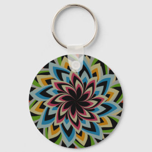 PORTE-CLÉS FLEURS TOURBILLON COLORÉES