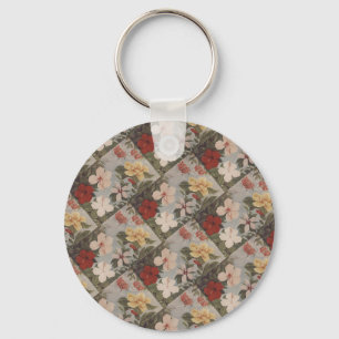 Porte-clés Fleurs vintages d'Hibiscus Floral rouge rose jaune