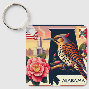 Porte-clés Flickr Nord de l'Alabama Oiseaux et Camellia Flowe