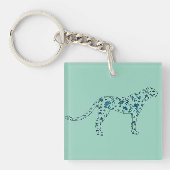 Porte-clés Floral cheetah (Devant)
