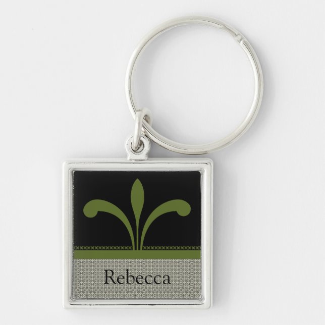 Porte-clés Floral Chic Porte - clé, Olive Green (Devant)