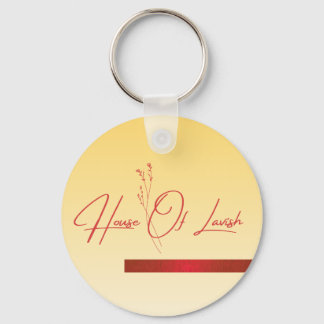 Porte-clés floral élégant jaune pastel or