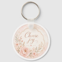Porte-clés floral en soie rose éditable