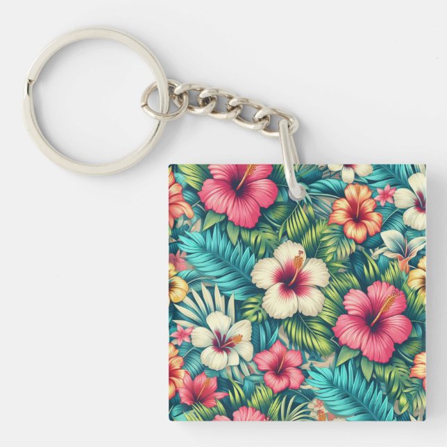Porte-clés Floral hawaïen/tropical (Devant)