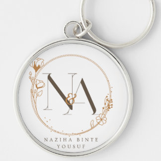 Porte-clés floral initial NA