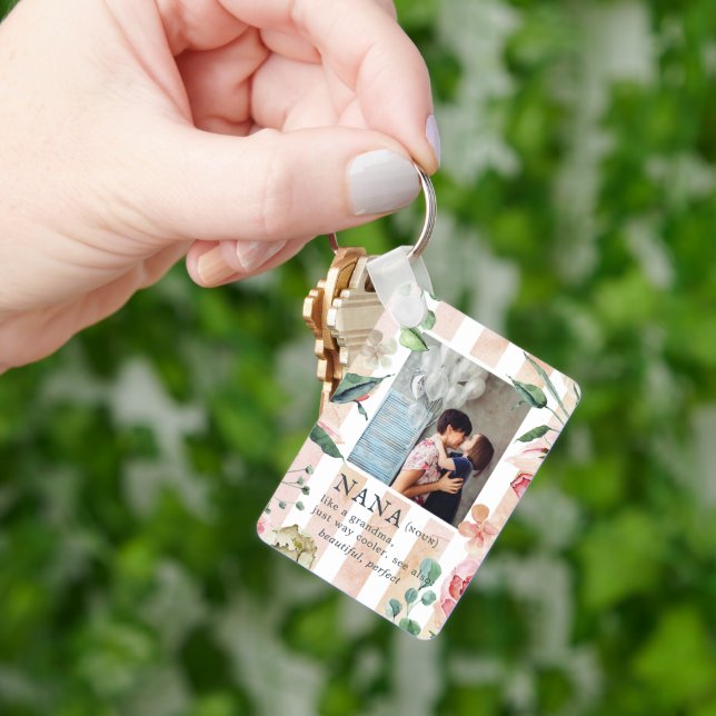 Porte-clés Floral Nana | Clavier photo personnalisé (main)