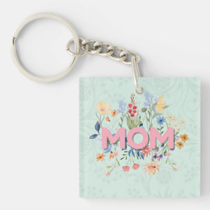 Porte-clés floral pour la fête des mères, cadeau p