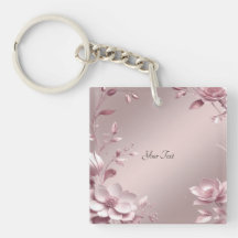 Porte-clés floral rose délicat