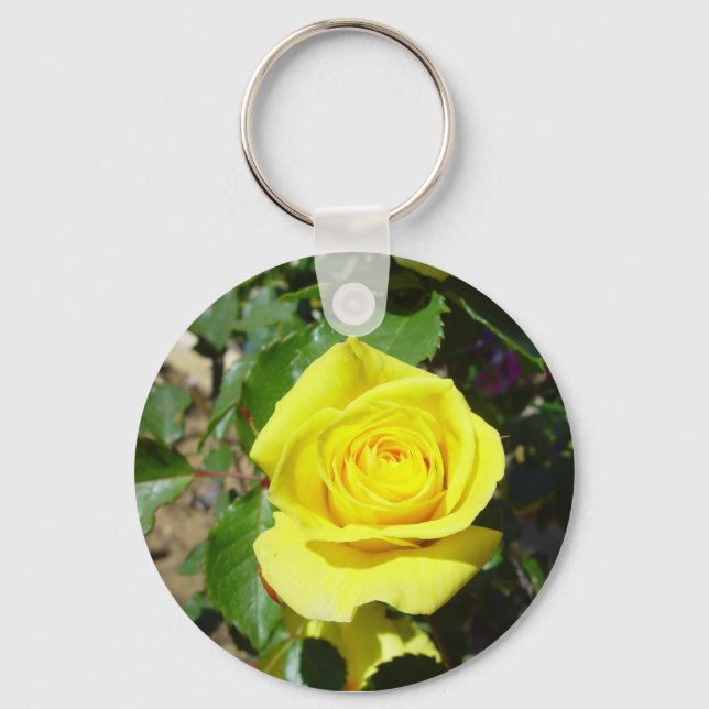 Porte-clés Floral rose jaune 4 (Recto)