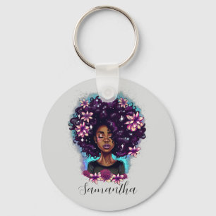 Porte-clés Floral Sparkling Afro Femme
