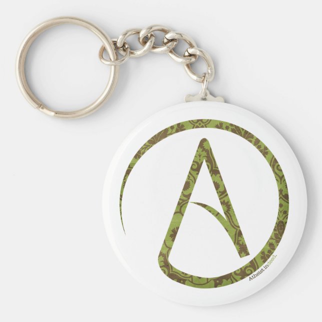 Porte-clés Floral vert et Brown Porte - clé athée (Devant)