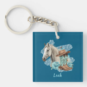Porte-clés floral Western Horse