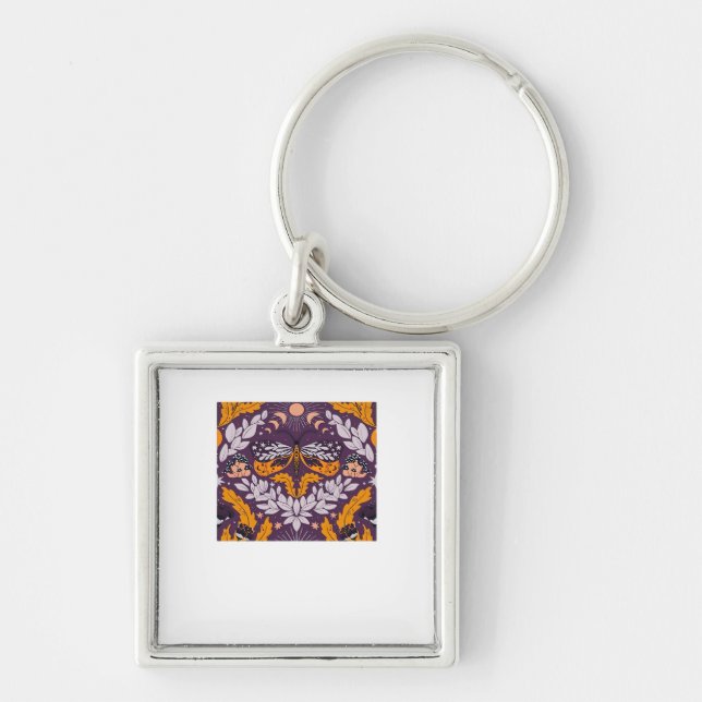 Porte-clés Florales de papillons Whimsigoth - Violet, Lavande (Devant)