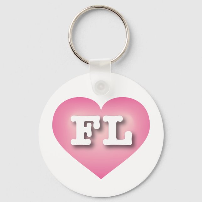 Porte-clés Florida Pink Fade Heart - J'aime FL (Recto)