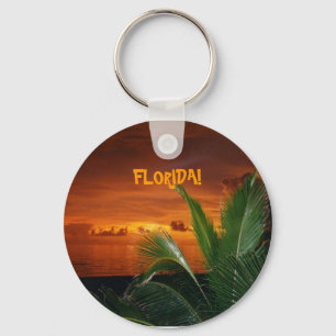 Porte-clés FLORIDE ! beau coucher de soleil de Floride, palmi
