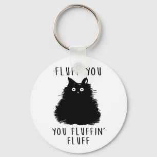 Porte-clés Fluff You Black Cat Drawing