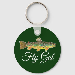 Porte-clés FLY GAL - Pêcheuse à la mouche