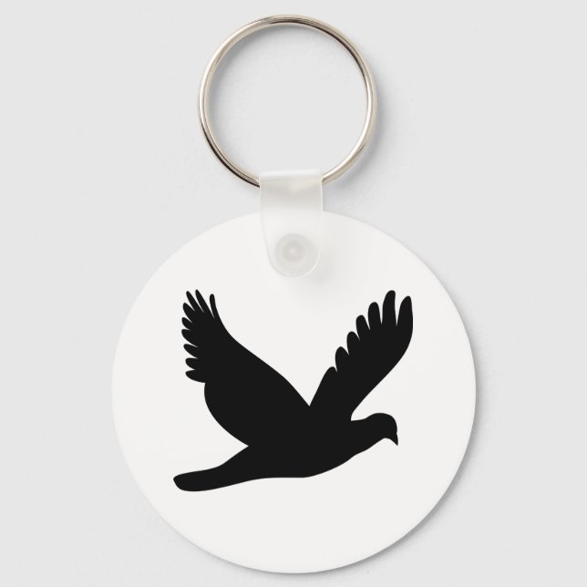 Porte-clés Flying dove silhouette (Recto)