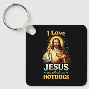 Porte-clés Foi, Amour et Hotdogs