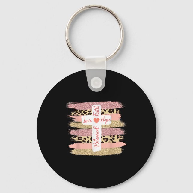Porte-clés Foi chrétienne Aimer l'espoir béni - Cross Cheetah (Recto)