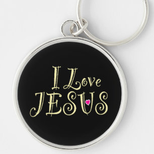 Porte-clés Foi chrétienne 'J'aime Jésus'
