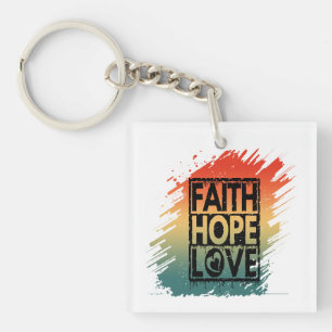 PORTE-CLÉS FOI ESPOIR AMOUR VERSE INSPIRANT MOTIVATIONNEL